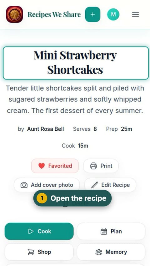 Step 1: Open the recipe