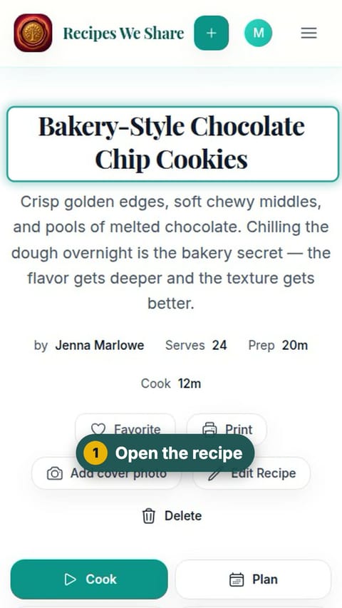 Step 1: Open the recipe