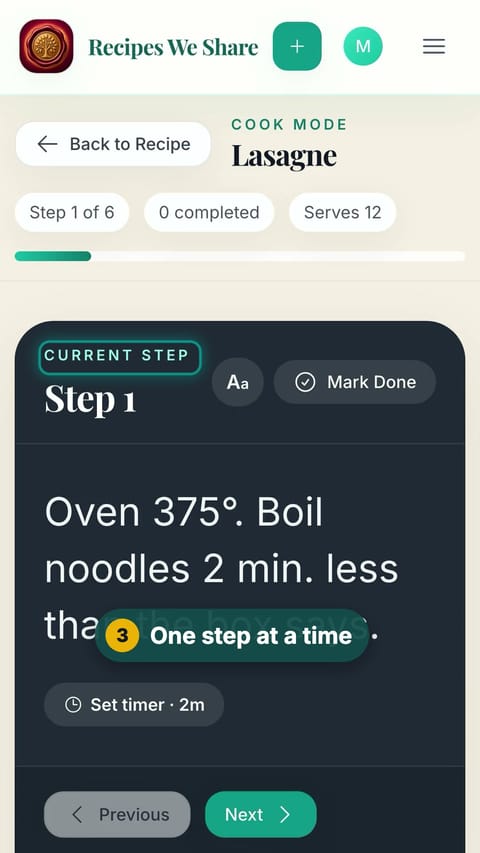 Step 3: One step at a time