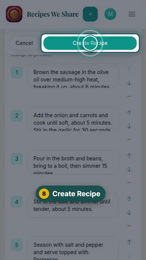 Step 8: Create Recipe