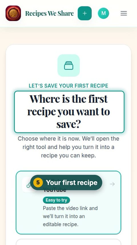 Step 5: Your first recipe