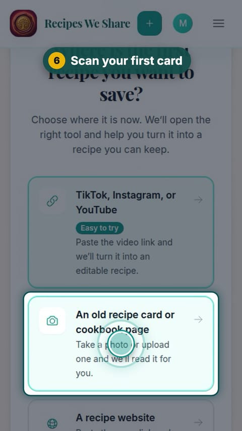 Step 6: Scan your first card