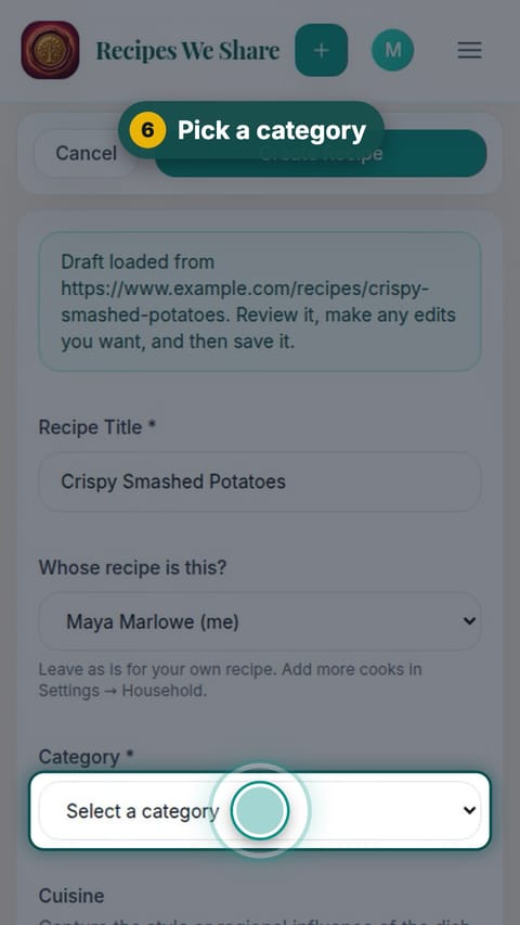 Step 6: Pick a category