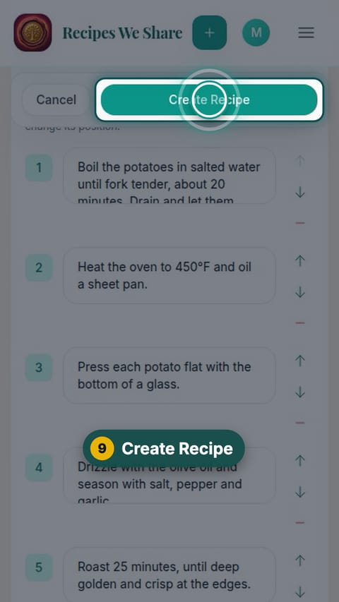 Step 9: Create Recipe