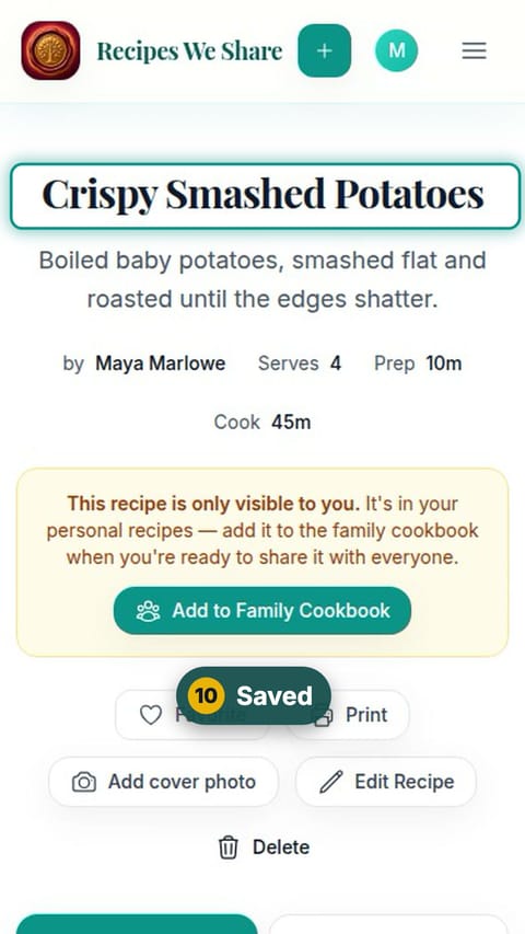 Step 10: Saved
