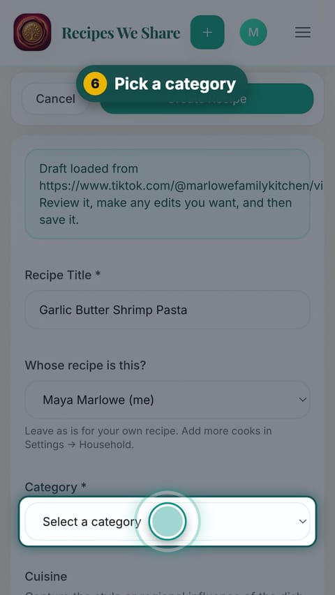Step 6: Pick a category