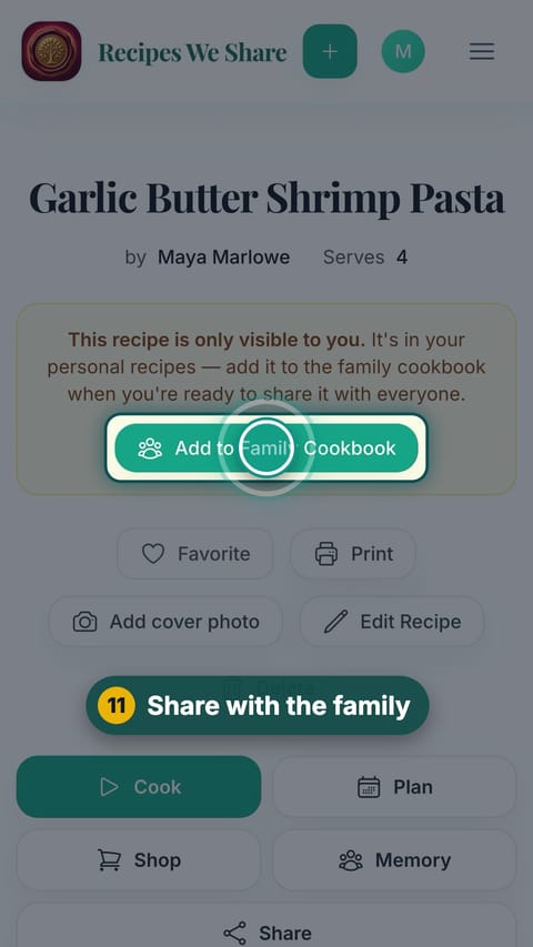 Step 11: Share with the family