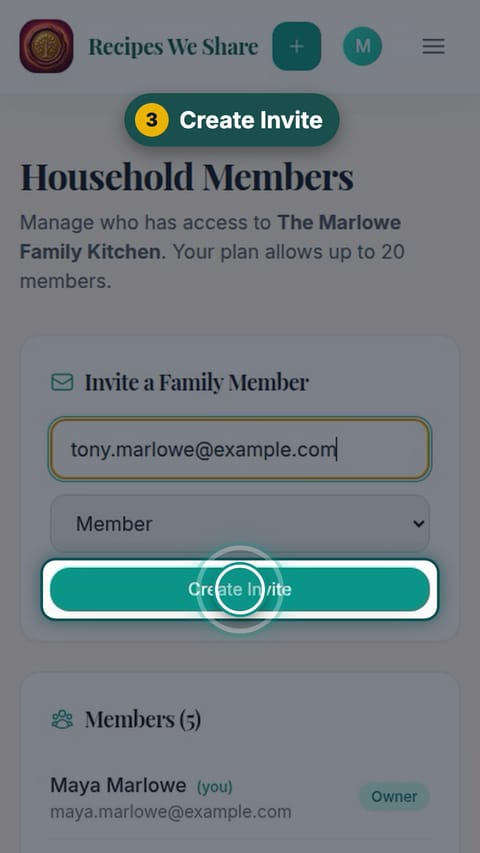 Step 3: Create Invite
