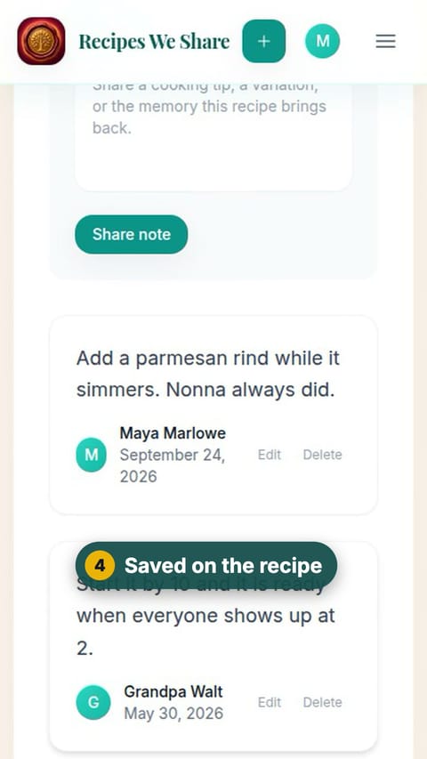 Step 4: Saved on the recipe