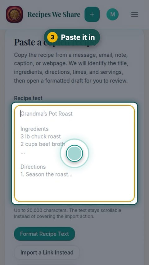 Step 3: Paste it in