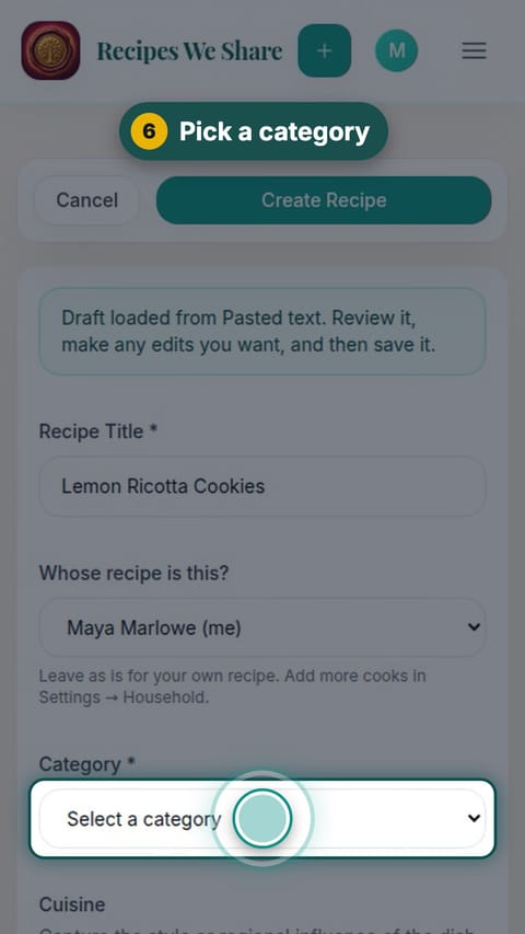 Step 6: Pick a category