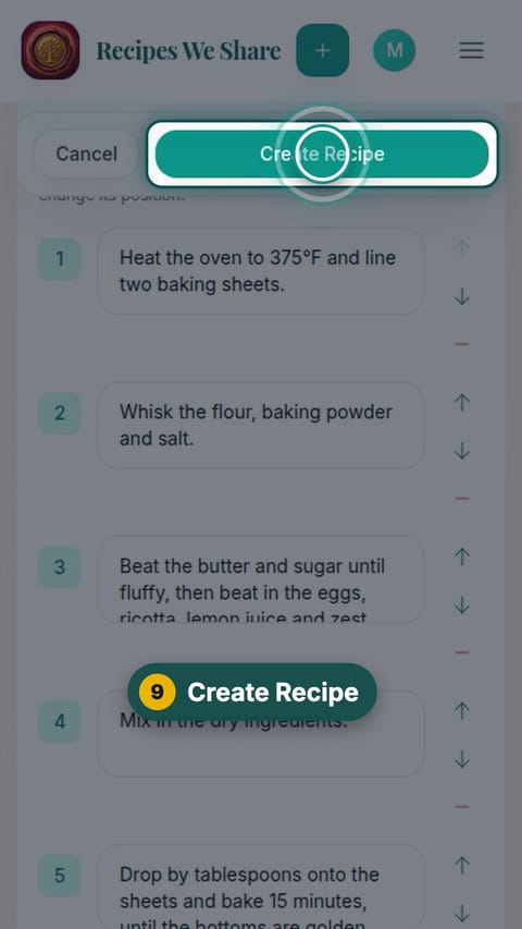 Step 9: Create Recipe