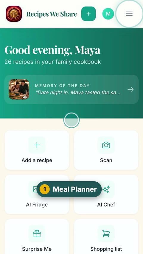 Step 1: Meal Planner