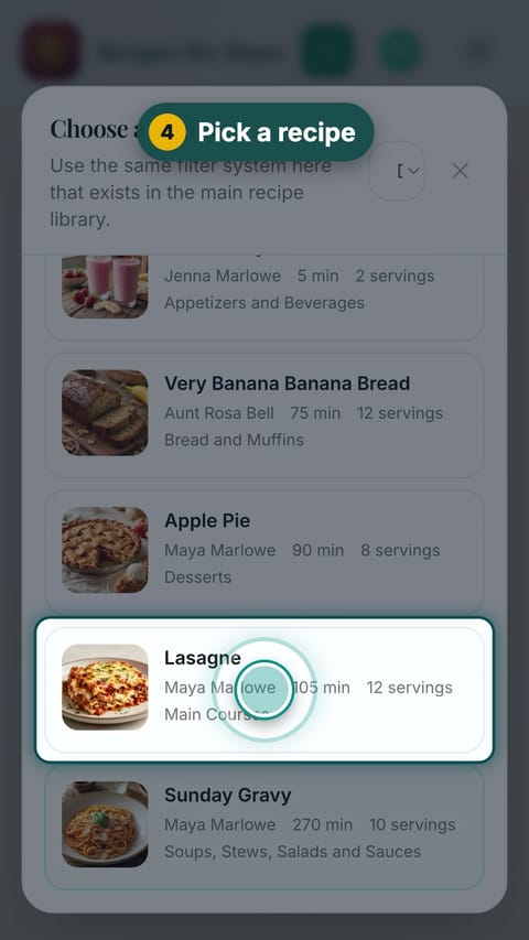 Step 4: Pick a recipe