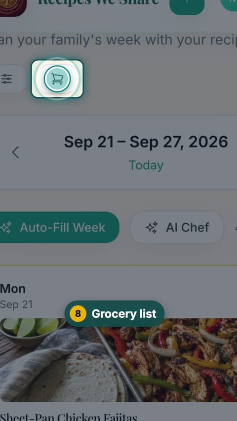 Step 8: Grocery list