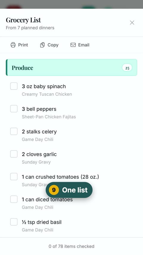 Step 9: One list