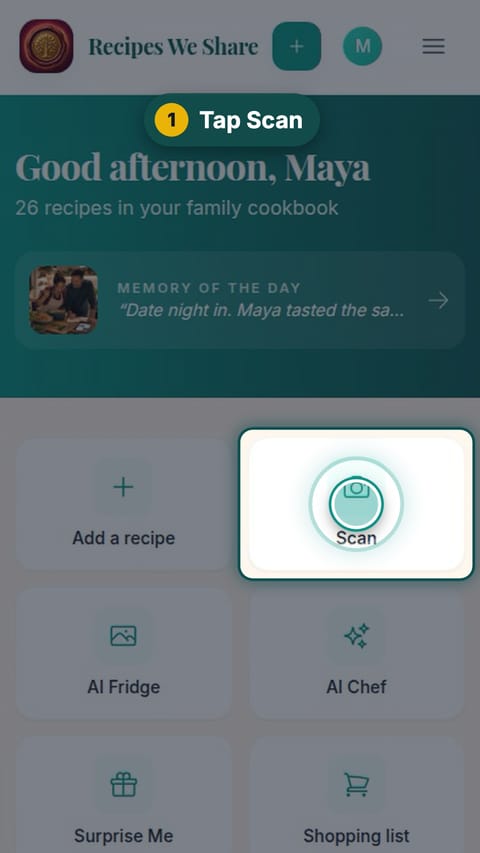 Step 1: Tap Scan