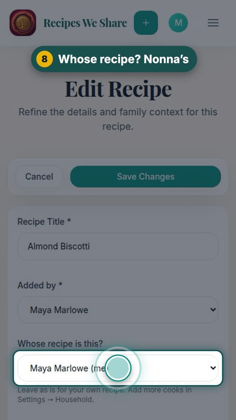 Step 8: Whose recipe? Nonna’s