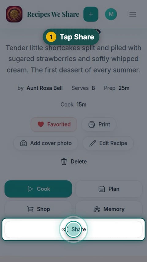 Step 1: Tap Share