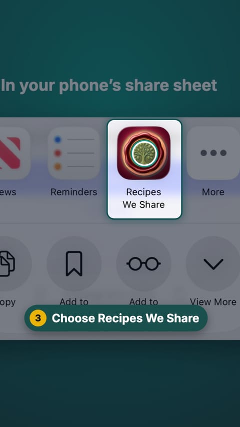 Step 3: Choose Recipes We Share