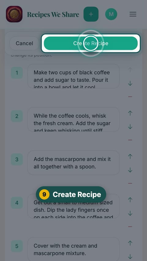 Step 9: Create Recipe