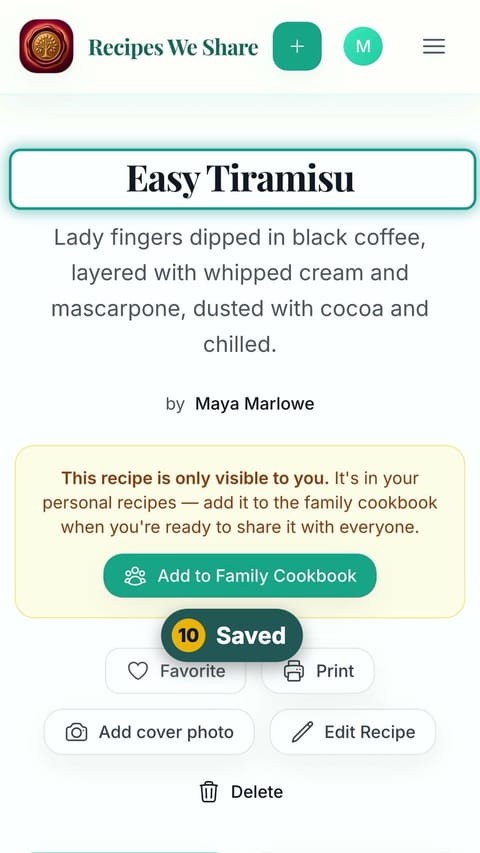 Step 10: Saved