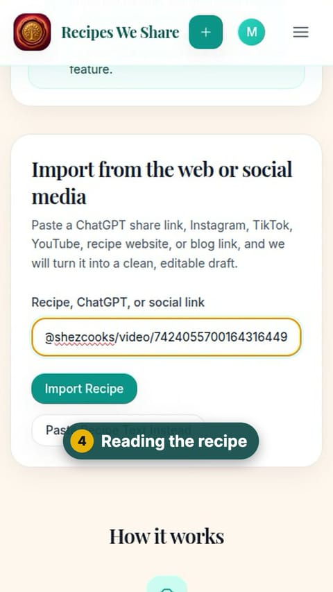 Step 4: Reading the recipe