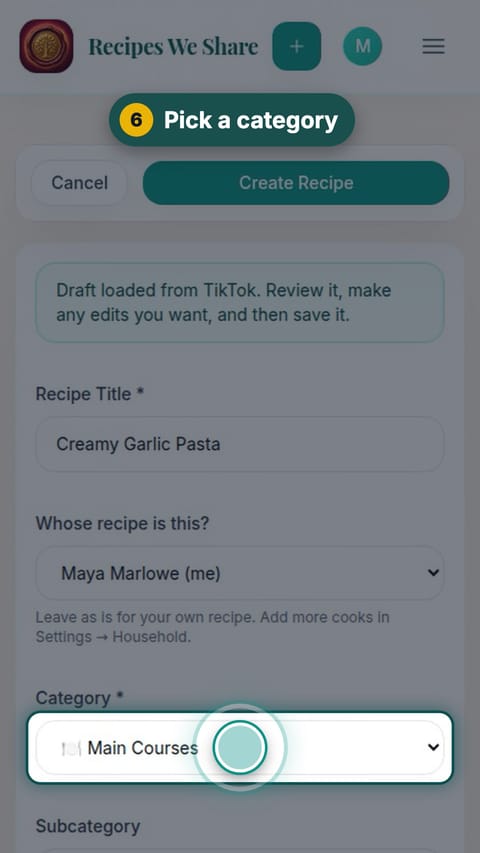 Step 6: Pick a category