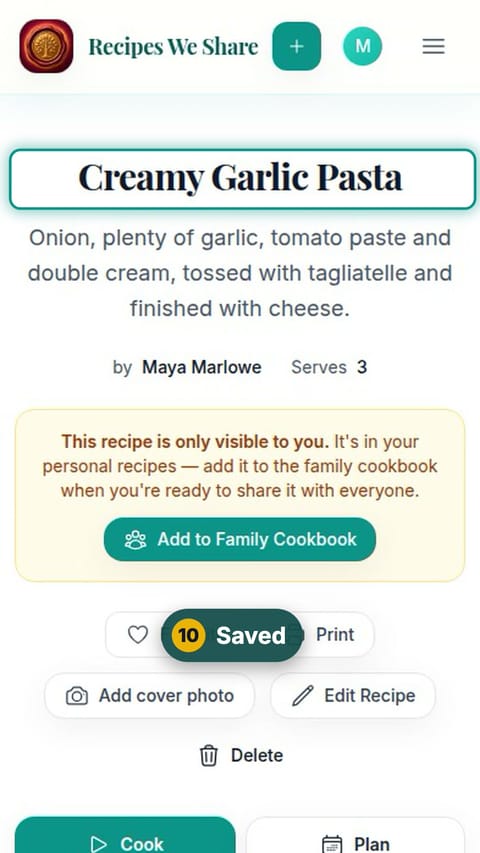 Step 10: Saved
