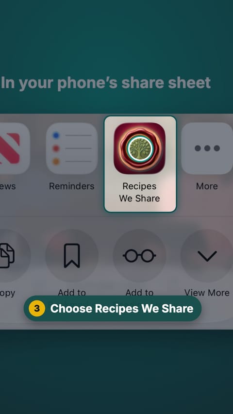 Step 3: Choose Recipes We Share