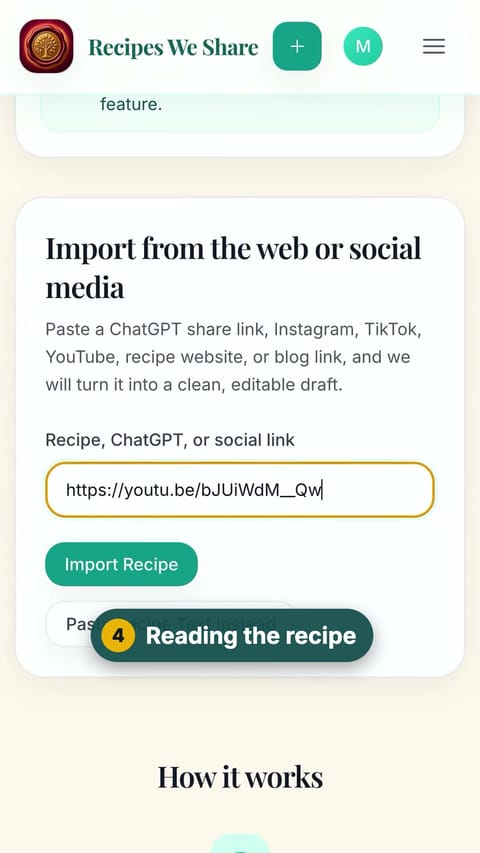 Step 4: Reading the recipe