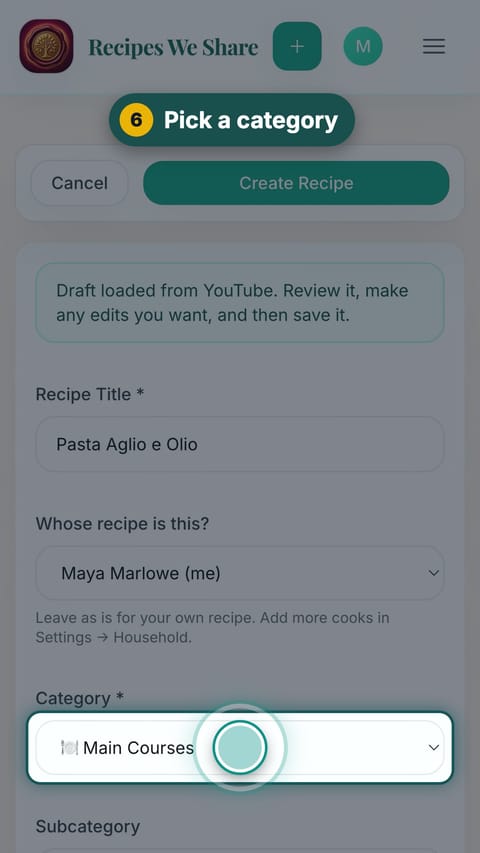 Step 6: Pick a category