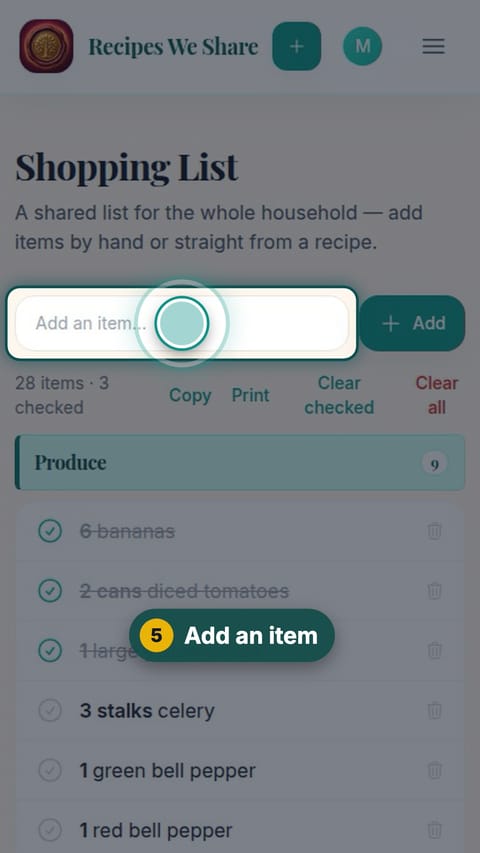 Step 5: Add an item
