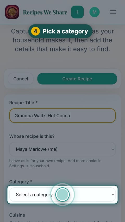 Step 4: Pick a category